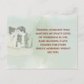 Playful & Funny Love Quote Postcard | Laughing Cou ポストカード (正面)
