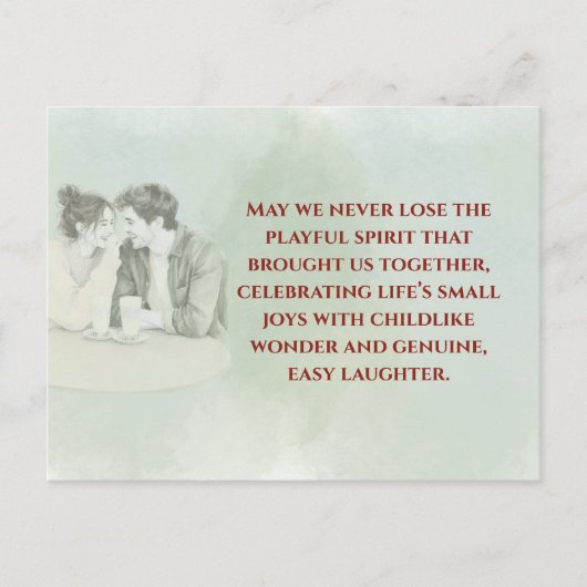 Playful & Funny Love Quote Postcard | Laughing Cou ポストカード (正面)