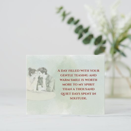 Playful & Funny Love Quote Postcard | Laughing Cou ポストカード (スタンド正面)