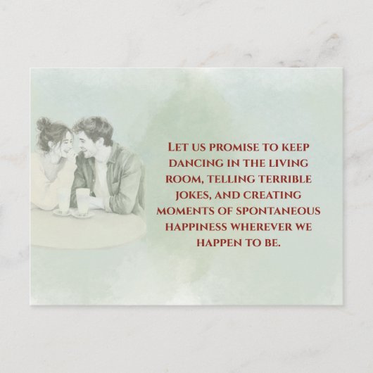 Playful & Funny Love Quote Postcard | Laughing Cou ポストカード (正面)