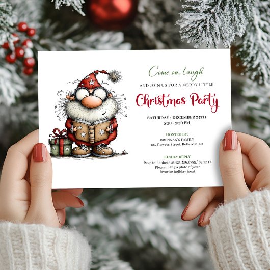 Playful Funny Santa Claus Party Digital Invitation 招待状