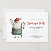 Playful Funny Santa Watercolor Holiday Celebration 招待状 (正面)