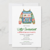 Playful Funny Ugly Sweater Xmas Invite 招待状 (正面)