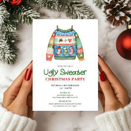 Playful Funny Ugly Sweater Xmas Invite 招待状