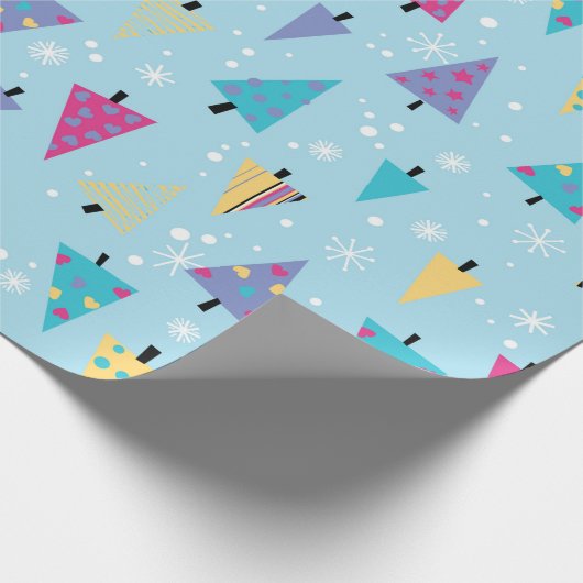 Playful geometric christmas trees pattern ラッピングペーパー (角)