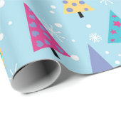 Playful geometric christmas trees pattern ラッピングペーパー (ロールコーナー)