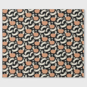 Playful Ghosts and Pumpkins on Black – Halloween R ラッピングペーパー (フラット)