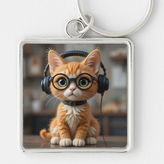 Playful Ginger Cat キーホルダー (正面)