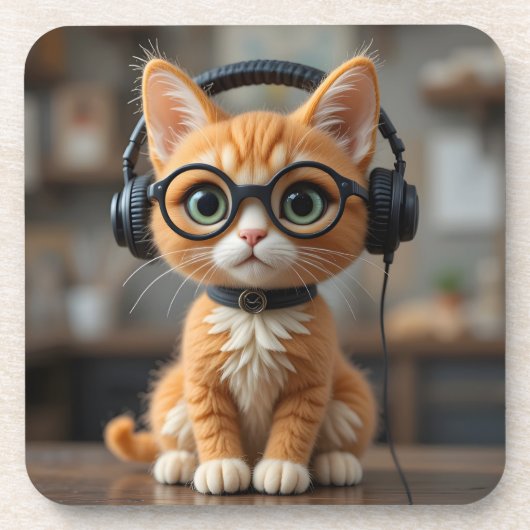 Playful Ginger Cat コースター (正面)