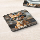 Playful Ginger Cat コースター (左側)