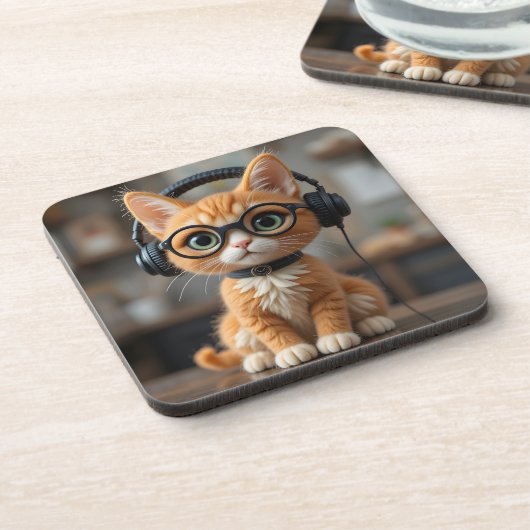 Playful Ginger Cat コースター (左側)