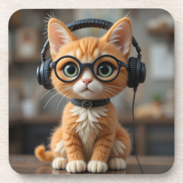 Playful Ginger Cat コースター