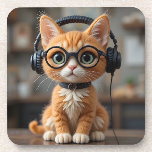 Playful Ginger Cat コースター (正面)