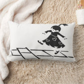 Playful Girl Decorative Throw Pillow ランバークッション (ブランケット)