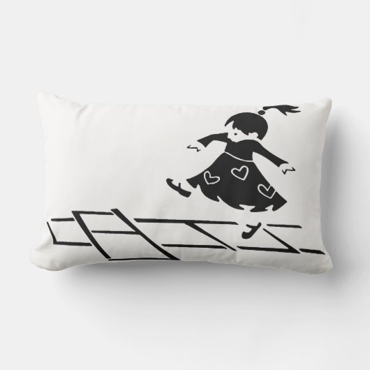 Playful Girl Decorative Throw Pillow ランバークッション (正面)