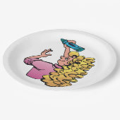 Playful Girl with Crayon ペーパープレート (アングル)