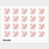 Playful Gnome Christmas Tic Tac Toe Card スクエアシール (シート)