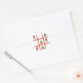 Playful Gnome Christmas Tic Tac Toe Card スクエアシール (封筒)