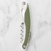 Playful Green Festive Gingerbread Candy Pattern ソムリエナイフ (正面)