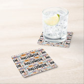 Playful Halloween Plaid スクエアペーパーコースター (インサイチュ)