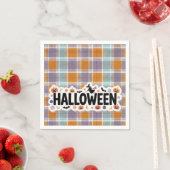 Playful Halloween Plaid スタンダードカクテルナプキン (インサイチュ)