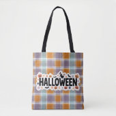 Playful Halloween Plaid トートバッグ (正面)