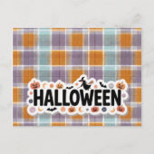 Playful Halloween Plaid ポストカード (正面)