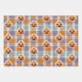 Playful Halloween Plaid ラッピングペーパーシート (正面3)