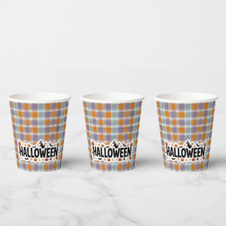 Playful Halloween Plaid 紙コップ