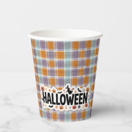 Playful Halloween Plaid 紙コップ