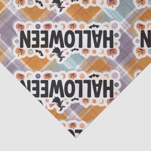 Playful Halloween Plaid 薄葉紙 (詳細)