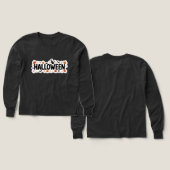 Playful Halloween Plaid Long Sleeve T-Shirt (デザイン 正面＆背面)