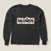 Playful Halloween Plaid Long Sleeve T-Shirt (デザイン正面)
