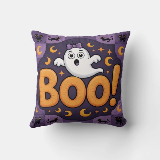 Playful Halloween Quilt, Throw Pillow  クッション (裏面)