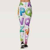 Playful Handwritten Alphabet Pattern Leggings レギンス (裏面)