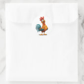 Playful Happy Rooster Sticker ラウンドシール (バッグ)