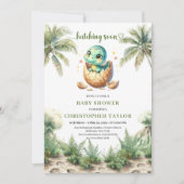 Playful Hatching Soon Dino Baby Shower Invitation 招待状 (正面)