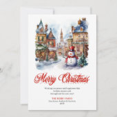 Playful holiday scene editable greeting card シーズンカード (正面)