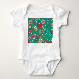 Playful Holiday Treats Baby Outfit – Hand-Drawn ベビーボディスーツ