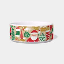 Playful Holiday Treats Cat Bowl – Festive Santas