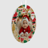 Playful Holiday Treats Photo Ornament – Gingerbrea オーナメント (正面)