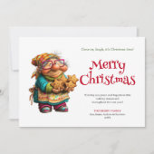 Playful Holiday Woman Editable Printable Greeting シーズンカード (正面)