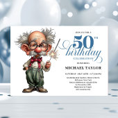 Playful Humor For Him 50th Birthday Party Invite 招待状
