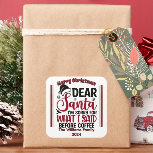 Playful Humorous Christmas Stickers スクエアシール (クリスマス)