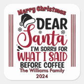 Playful Humorous Christmas Stickers スクエアシール (正面)