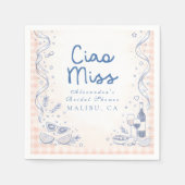 Playful Italian Ciao Miss Bridal Shower スタンダードカクテルナプキン (正面)