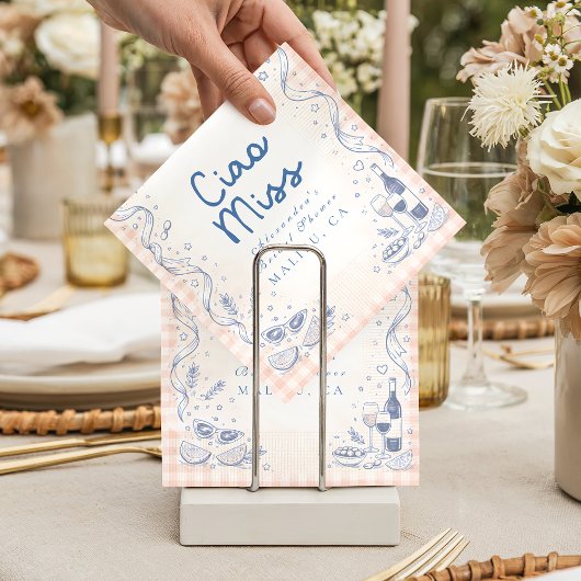 Playful Italian Ciao Miss Bridal Shower スタンダードカクテルナプキン