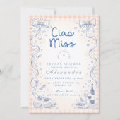 Playful Italian Ciao Miss Bridal Shower 招待状 (正面)