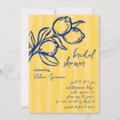 Playful Italian Handwritten Lemon Bridal Shower 招待状 (正面)