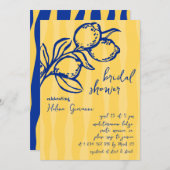 Playful Italian Handwritten Lemon Bridal Shower 招待状 (正面/裏面)